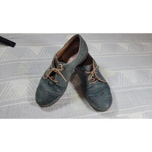Josef Seibel Blue Leather Lace-Up Comfort Shoes Women’s Size 39 (US 8/ 8.5)